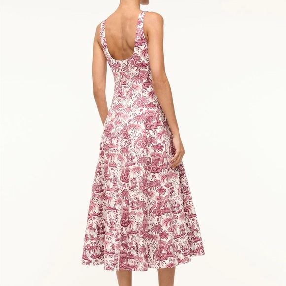 STAUD Wells Dress Bordeaux Toile Dress Size 10 EUC - Picture 2 of 10